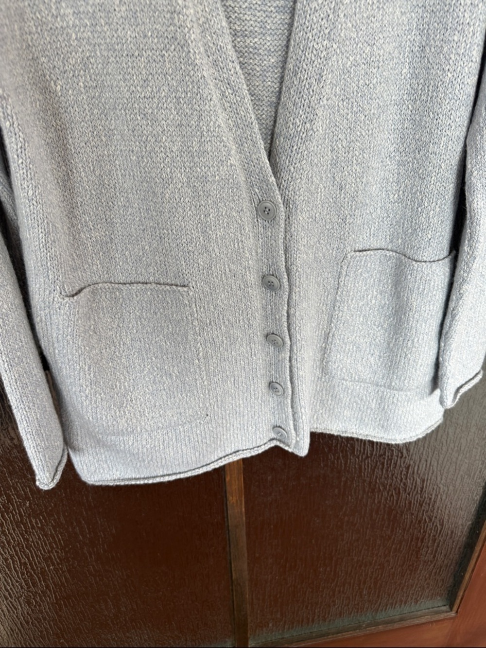 Eileen Fisher V-neck Organic Cotton Cardigan In Delphine Grey Alpaca Sm NWT - Picture 5 of 11